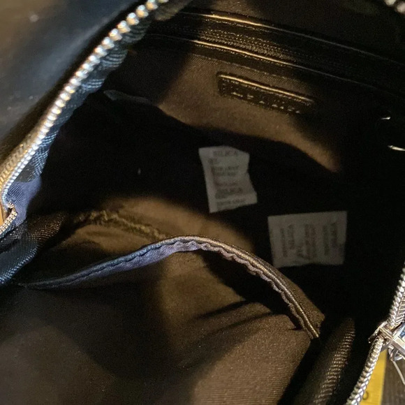 Le Miel Black Vegan Leather Shoulder Bag Mutliple Pockets Weaved Texture Belt - Picture 6 of 7